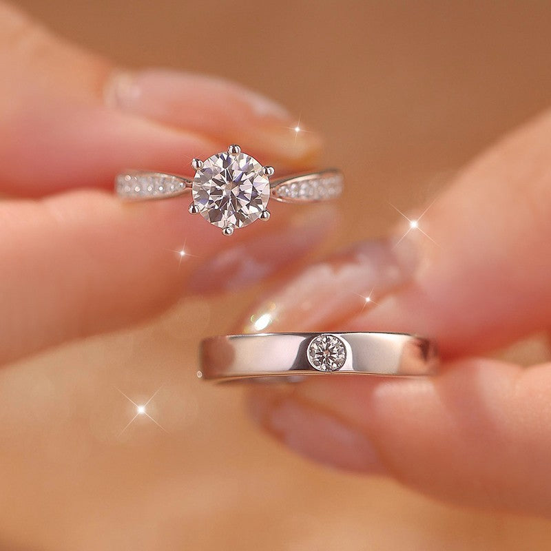 Anillos de Moissanita para Pareja en Plata 925