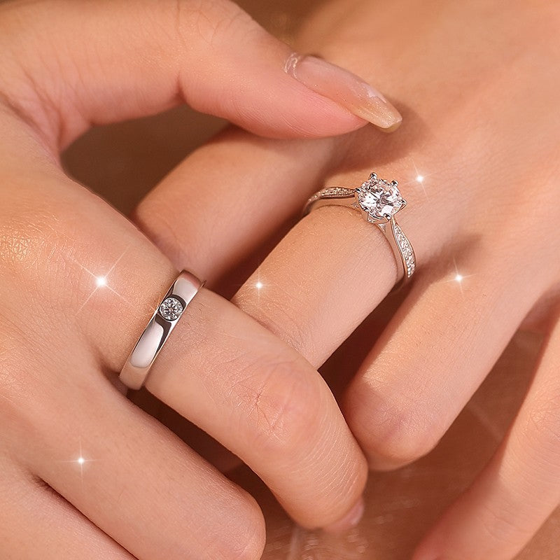 Anillos de Moissanita para Pareja en Plata 925