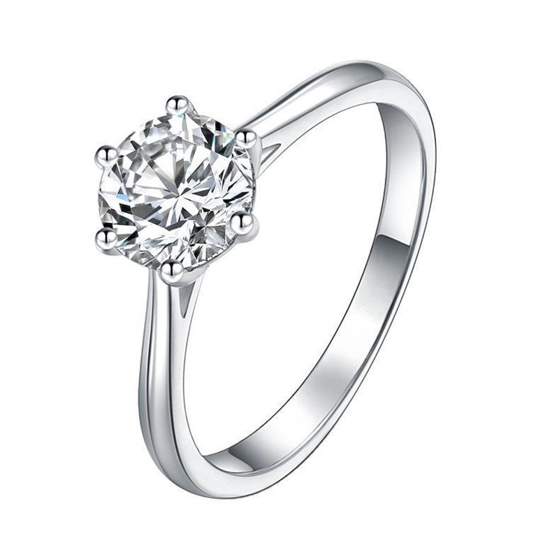 Anillo de Compromiso Moissanita – Plata 925, Certificado Incluido