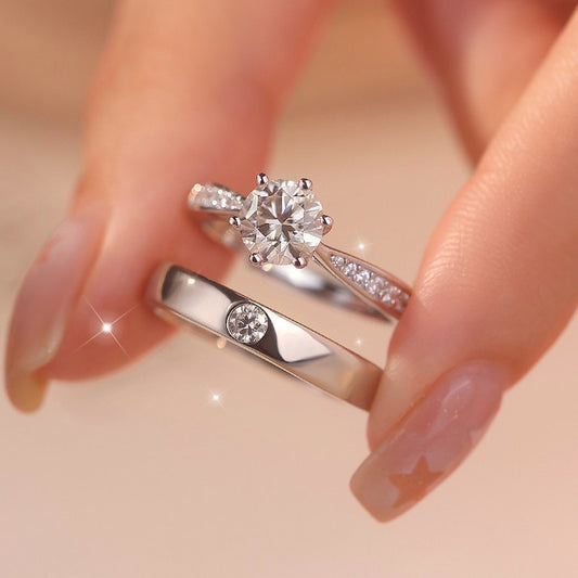 Anillos de Moissanita para Pareja en Plata 925