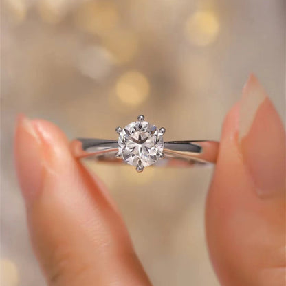 Anillo de Compromiso Moissanita – Plata 925, Certificado Incluido
